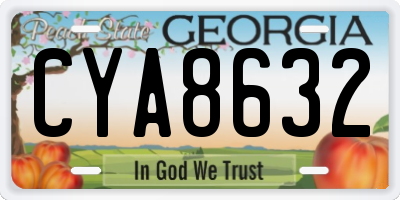 GA license plate CYA8632