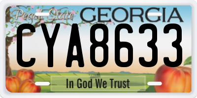 GA license plate CYA8633
