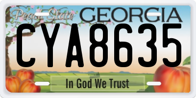 GA license plate CYA8635