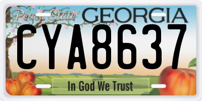 GA license plate CYA8637