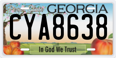GA license plate CYA8638
