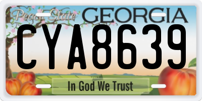 GA license plate CYA8639