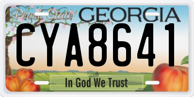 GA license plate CYA8641