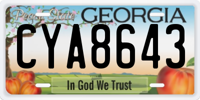 GA license plate CYA8643