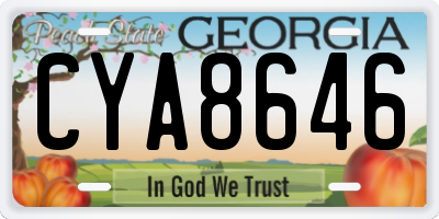 GA license plate CYA8646
