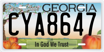 GA license plate CYA8647