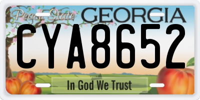 GA license plate CYA8652