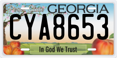GA license plate CYA8653