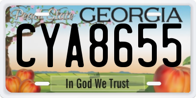GA license plate CYA8655