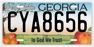 GA license plate CYA8656