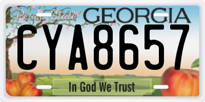 GA license plate CYA8657