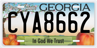 GA license plate CYA8662