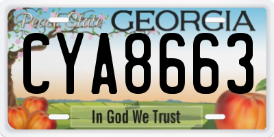 GA license plate CYA8663