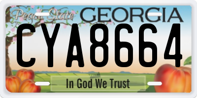 GA license plate CYA8664