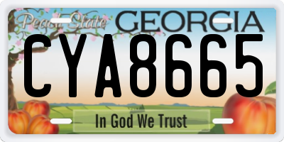 GA license plate CYA8665