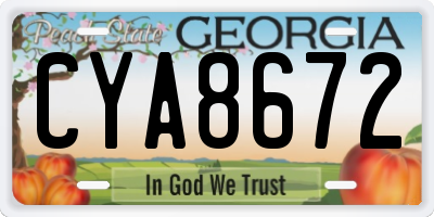 GA license plate CYA8672