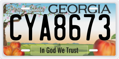 GA license plate CYA8673