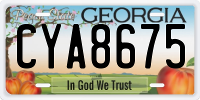 GA license plate CYA8675