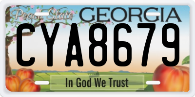 GA license plate CYA8679