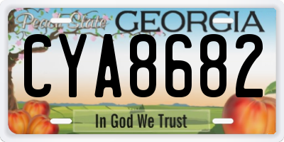 GA license plate CYA8682