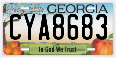 GA license plate CYA8683