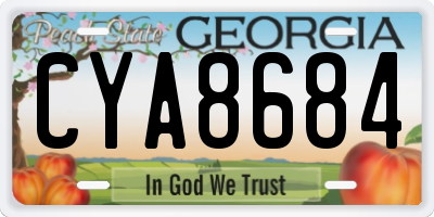 GA license plate CYA8684