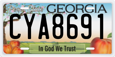 GA license plate CYA8691