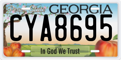 GA license plate CYA8695