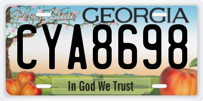 GA license plate CYA8698