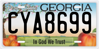 GA license plate CYA8699