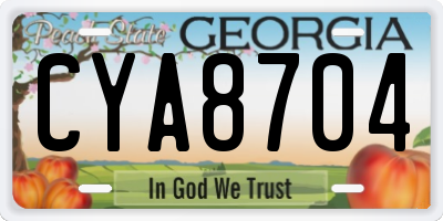 GA license plate CYA8704