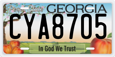 GA license plate CYA8705