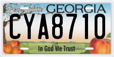 GA license plate CYA8710