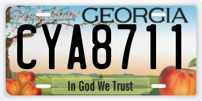 GA license plate CYA8711