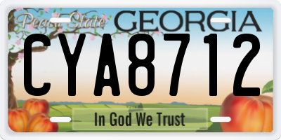GA license plate CYA8712