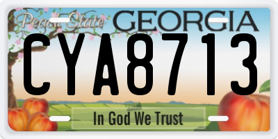 GA license plate CYA8713