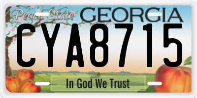 GA license plate CYA8715