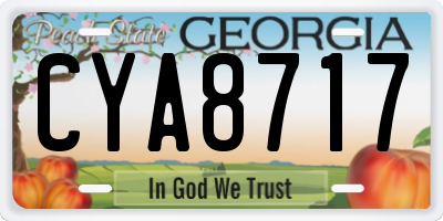 GA license plate CYA8717
