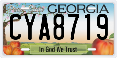 GA license plate CYA8719