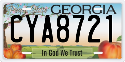 GA license plate CYA8721