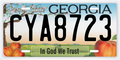 GA license plate CYA8723