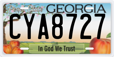 GA license plate CYA8727