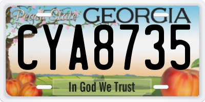 GA license plate CYA8735
