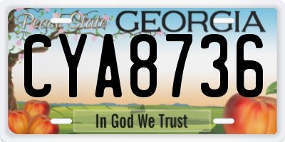 GA license plate CYA8736