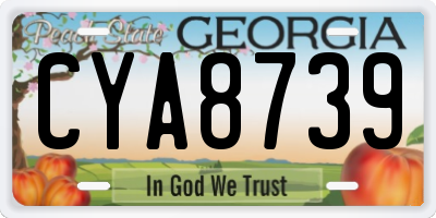 GA license plate CYA8739