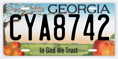 GA license plate CYA8742