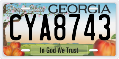 GA license plate CYA8743