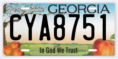 GA license plate CYA8751