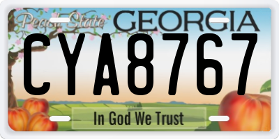 GA license plate CYA8767