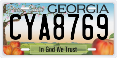 GA license plate CYA8769